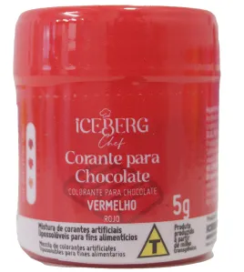Corante Para Chocolate Lipossolúvel em Pó Vermelho 5 gr Iceberg Chef