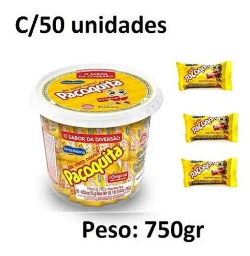 Paçoquita Rolha Embalada  50 unidades