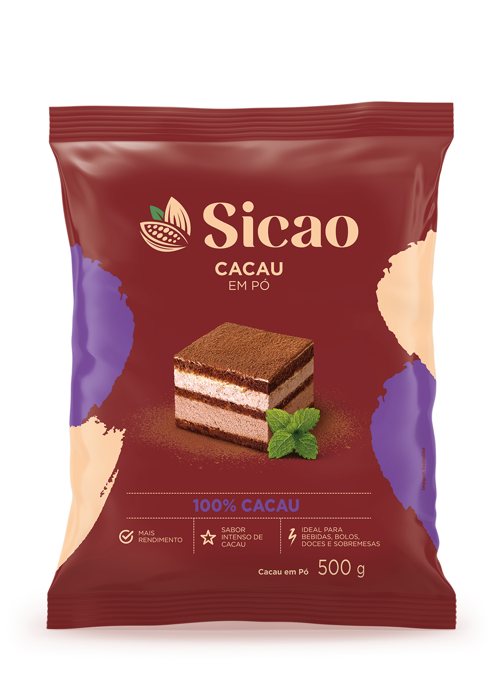 Chocolate em Pó Sicao 100% 500g