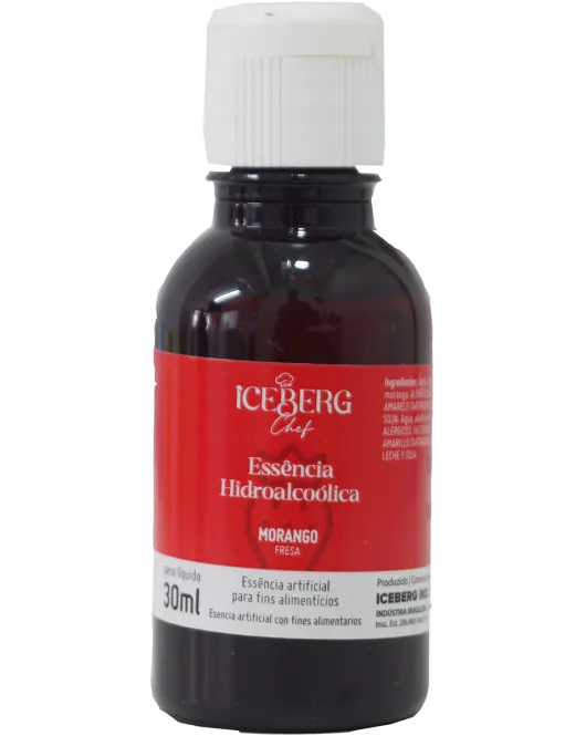 Aroma Artificial Essência Hidroalcoólica Morango (1 uni) 30 ml Iceberg Chef