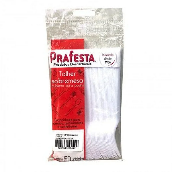 Garfo Sobremesa Branco 50 UNIDADES