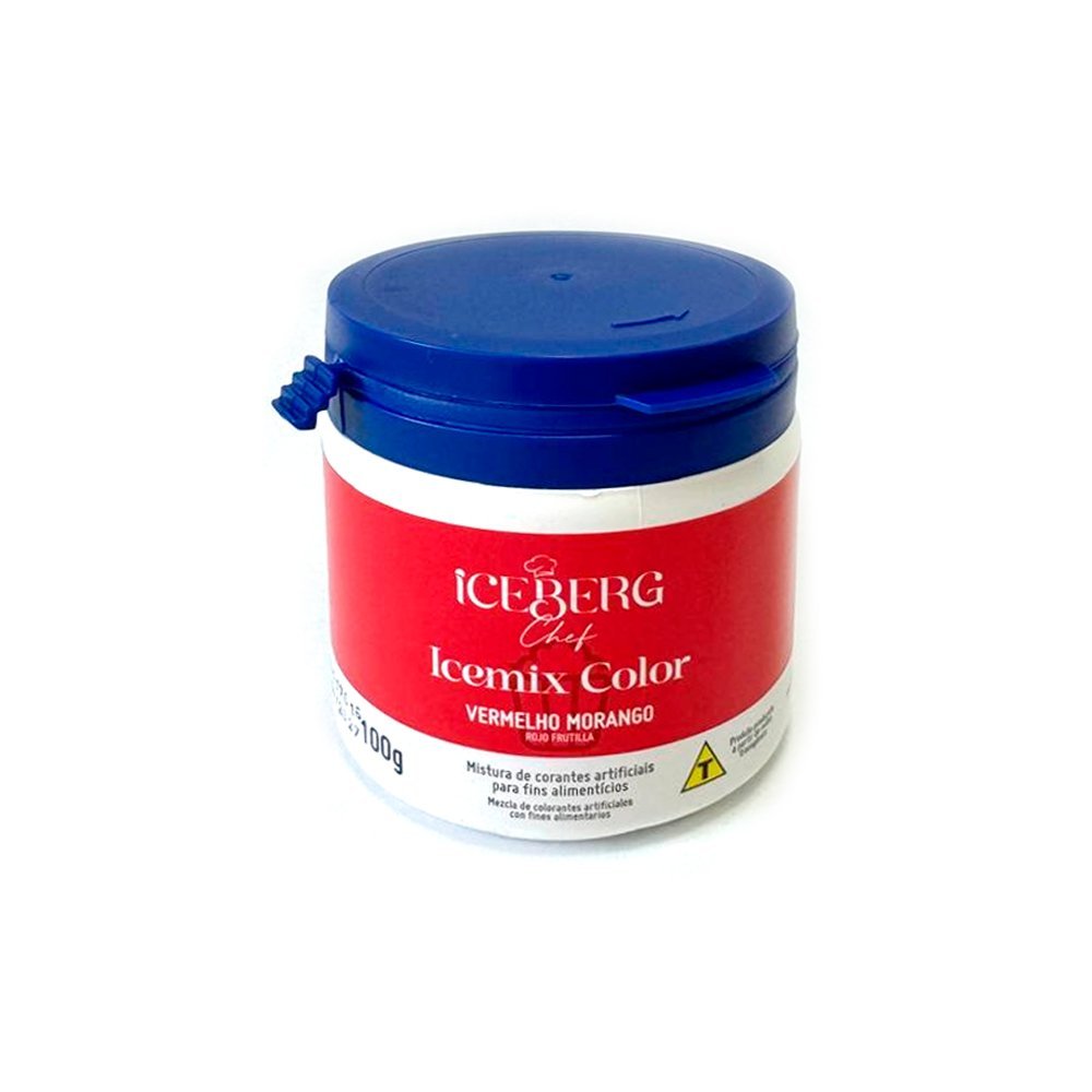 Corante em Pó Icemix Color Panificação Confeitaria Vermelho Morango 100 gr Iceberg Chef