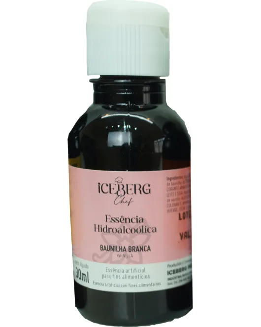 Aroma Artificial Essência Hidroalcoólica Baunilha Branca (1 uni) 30 ml Iceberg Chef