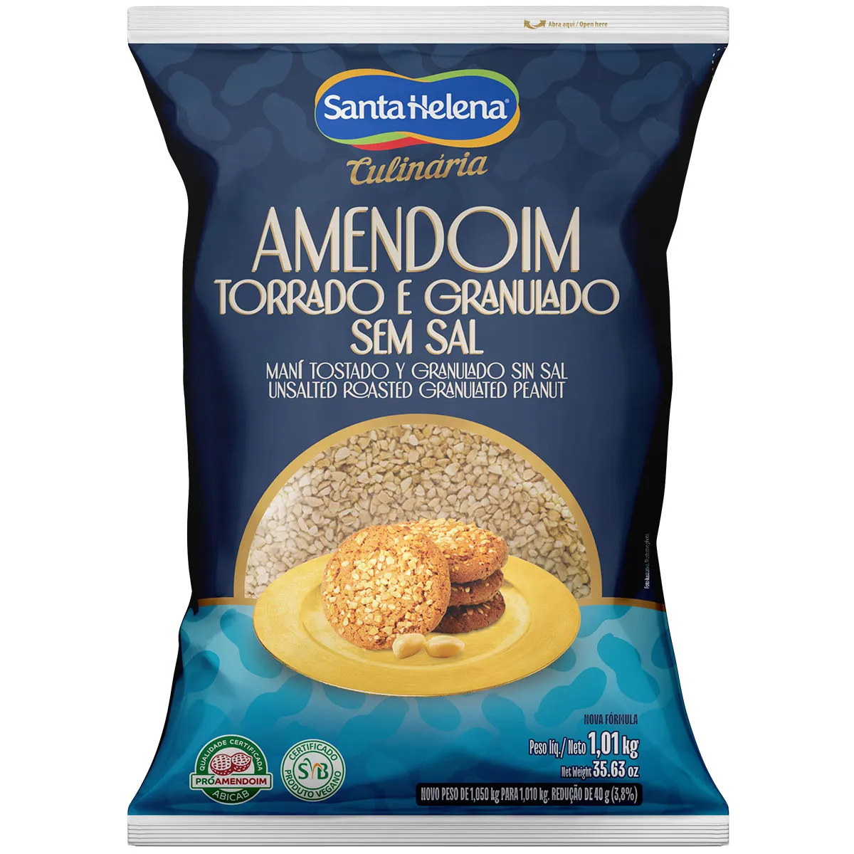 AMENDOIM TORRADO E GRANULADO SANTA HELENA 1kg