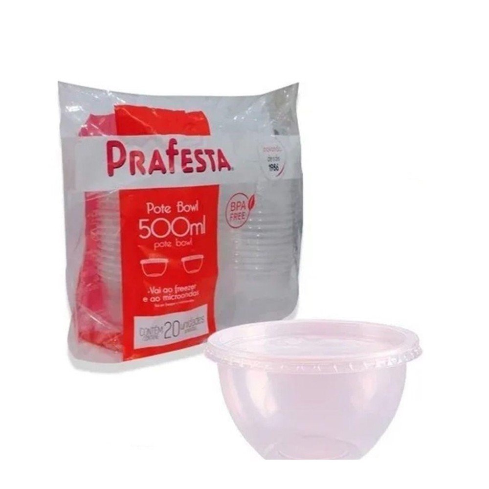 Pote Bowl 500ml c/ Sobretampa PRAFESTA
