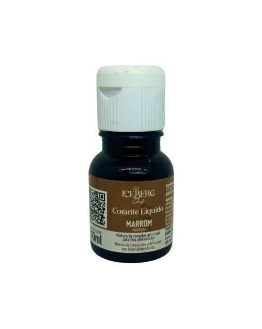 Corante Líquido Alimentício Marrom 10 ml Iceberg Chef