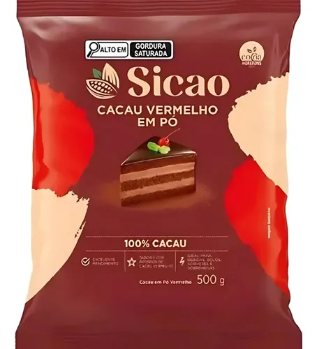 Chocolate em Pó Sicao Vermelho 100% 500g