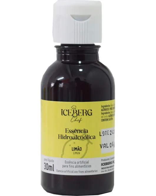 Aroma Artificial Essência Hidroalcoólica Limão (1 uni) 30 ml Iceberg Chef