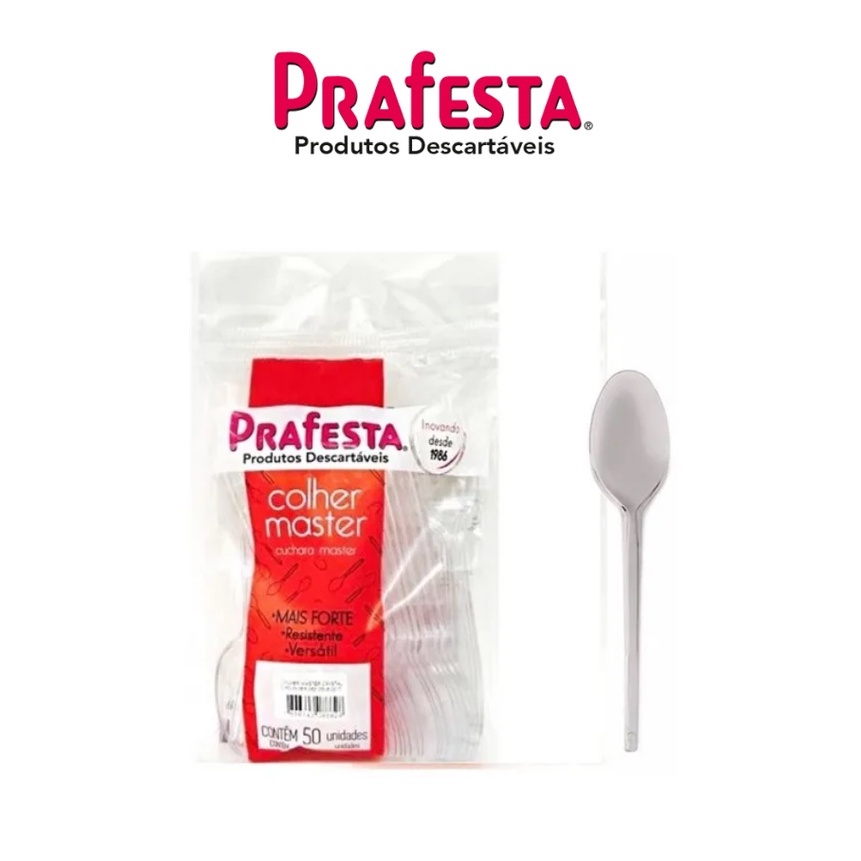 Colher Master Branca 50 UNIDADES