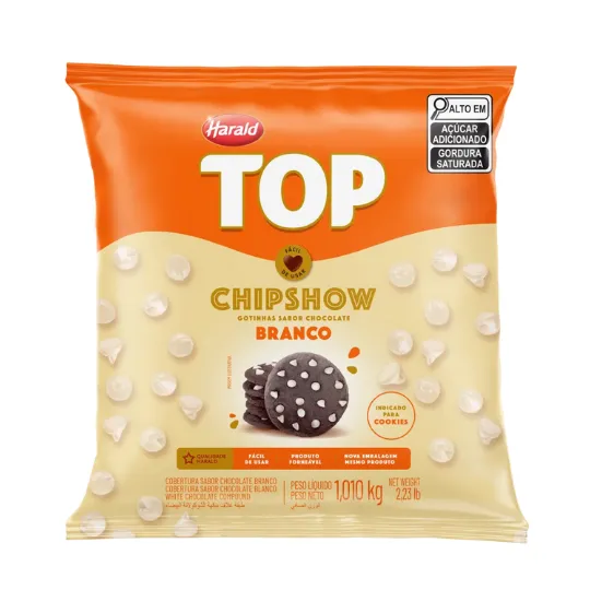 GOTAS FORNEAVEIS CHIPSSHOW TOP SABOR CHOCOLATE BRANCO 1,01kg
