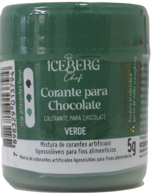 Corante Para Chocolate Lipossolúvel em Pó Verde 5 gr Iceberg Chef