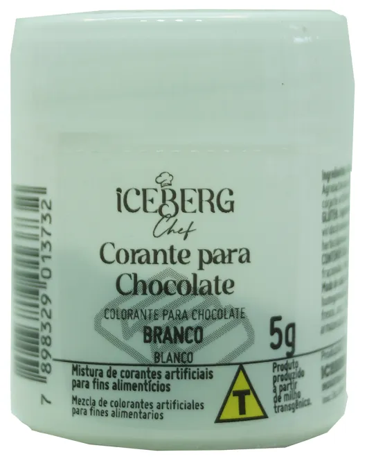 Corante Para Chocolate Lipossolúvel em Pó Branco 5 gr Iceberg Chef
