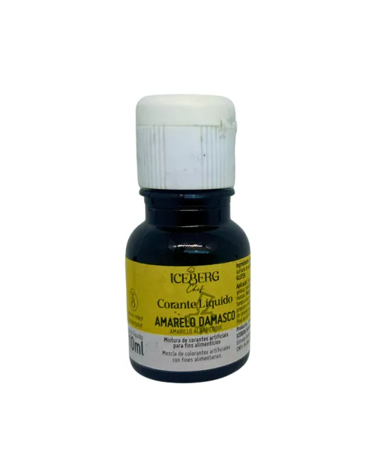 CORANTE LÍQUIDO ALIMENTÍCIO AMARELO DAMASCO 10ML ICEBERG